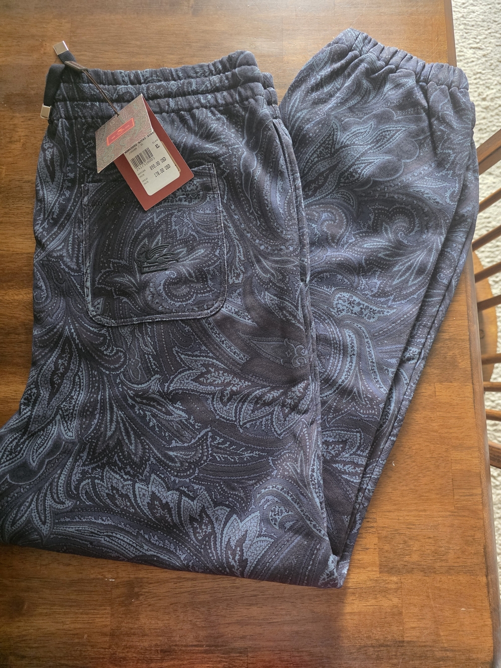 Etro Men's Paisley Jogger Pants in Navy